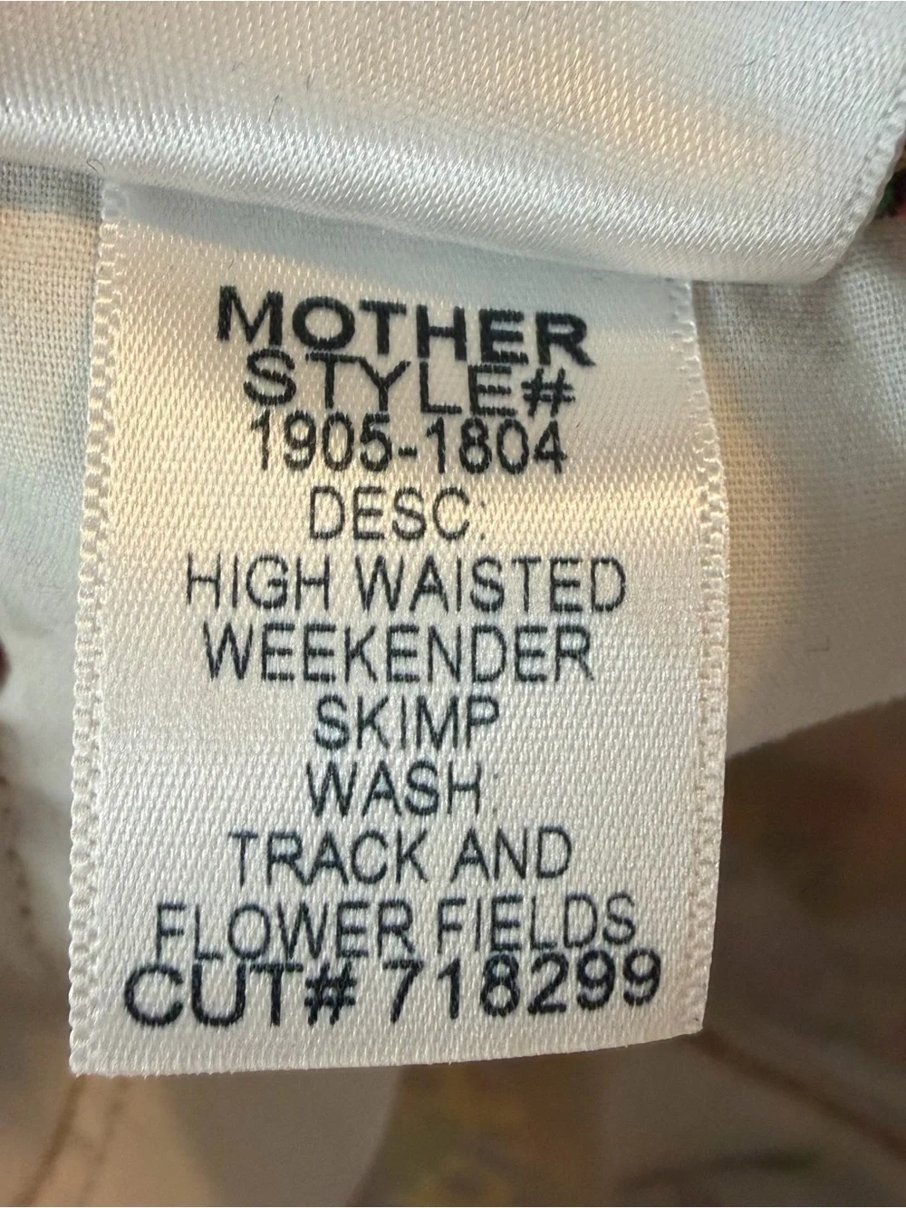 NWT MOTHER High Waisted Weekender Skimp Corduroy In Track And Flower Fields 27